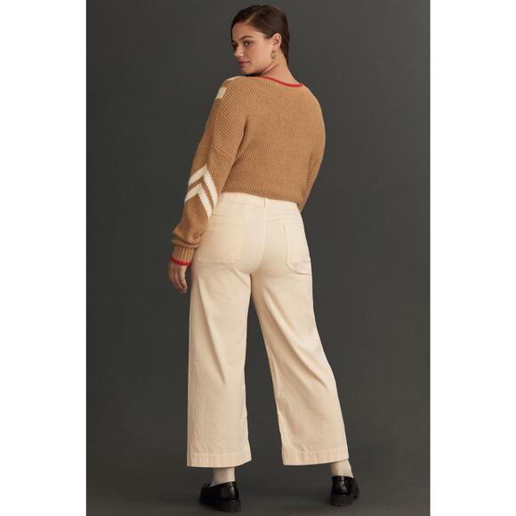 NWT Maeve Colette Cream Wide-Leg Corduroy Pants-Plus 20W - Picture 3 of 5